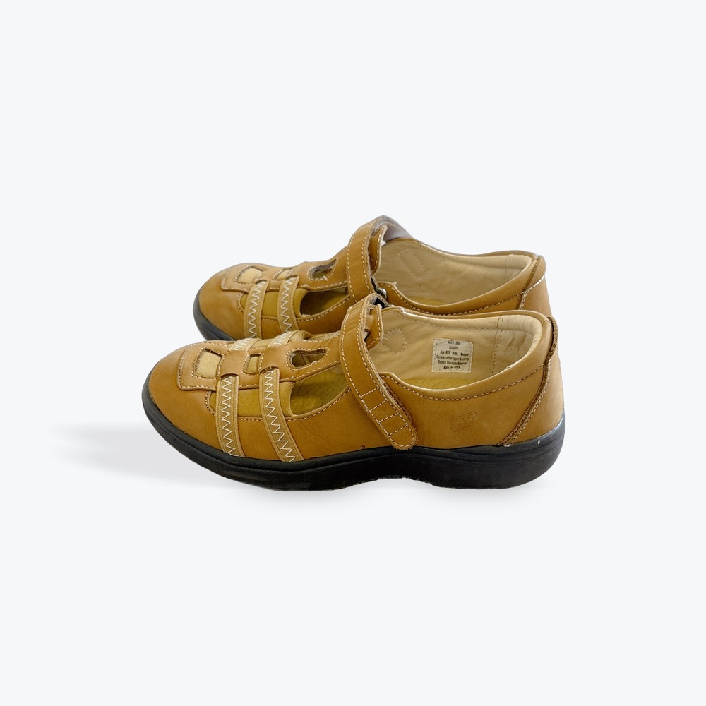 SureFit Acapulco Tan Leather Mary Jane Comfort Shoes Womens 6.5 Medium S605